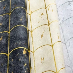 Modern Anti Static PVC Vinyl Wallpaper Rolls 3D Water Wave Design Moisture Proof & Waterproof for Home Living Room Hotel Decor