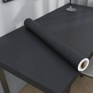 Modern Black PVC Waterproof Self Adhesive Waterproof Wallpaper for Cabinet Renovation