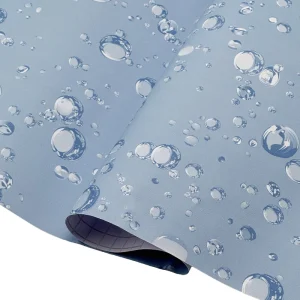 Modern Blue Bubble Damask Wallpaper Waterproof PVC Decor Sticker Moisture-Free for Hotel Application Peel Stick