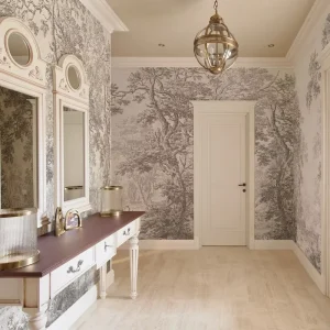 Modern Carved Forest Striped Single Color Wallpaper Mural Peel Stick Waterproof Soundproof Wallcovering for Hospital Mall