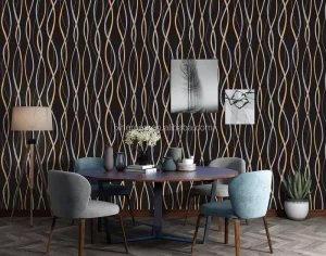 Modern Colorful Wavy Pattern Waterproof PVC Wallpaper