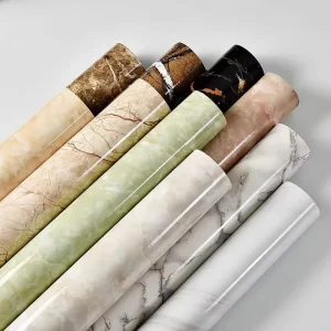 Modern Custom Kitchen and Bathroom Waterproof 3D Self Adhesive Removable Mould-Proof Marble Pattern Vinyl Wallpaper