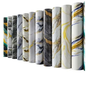 Modern Decorative Peel and Stick Marble PVC Moisture Proof Wall Stickers Wallpaper