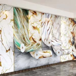 Modern Design 2.3mm Premium Thick Marble Wallpaper Roll Self Adhesive Wall Panel for Bathroom Decoration