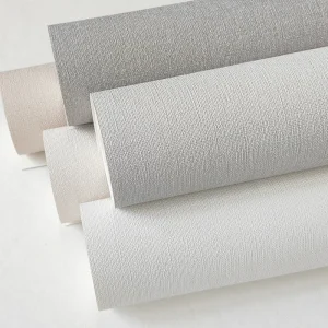 Modern Design 320 Grams Embossed High quality Vinyl Wallpaper 1.06m Wide Hotel Waterproof Woven Texture PVC Wallpaper Rice White