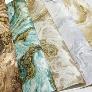 Modern Design 3D Floral Mural PVC Wallpaper ODM/OEM Waterproof Chinese White Gold Hotel Kitchen Decors