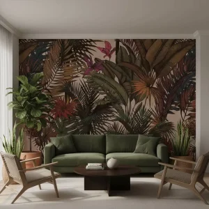 Modern Design Custom Wallpaper Home Wall Decoration Tropical Botanical Floral Mural Wallpaper
