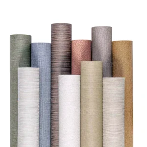Modern Design Hotel Project 3D Fabric Backed Woven Pattern Wallpaper Commercial PVC Wall Cloth Vinyl Fire Retardant Wallcovering