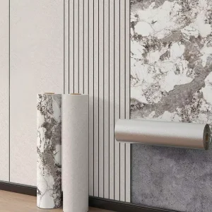 Modern Design Peel and Stick Wall Wood Sticker Waterproof PVC Grille Plate Wire Wallpaper for Background Wall Decorative