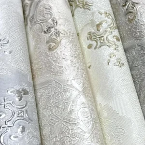 Modern Eco friendly 3D PVC Wallpaper Easy Self Adhesive Damask Waterproof Embossed Soundproof Bedroom Dining Use
