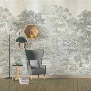 Modern Elegant Tropical Silhouette Eco Fireproof Wide Format Papier Peint Wallpaper for Kids Bedrooms, Playrooms and Homes