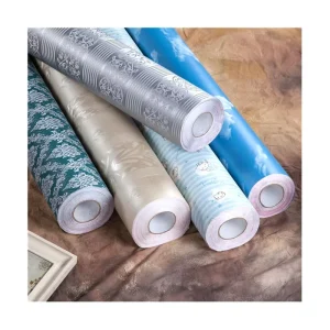Modern Embossed PVC Waterproof Fireproof Peel and Stick Vinyl Wall Sticker Floral Pattern for Home Hotel Decoration