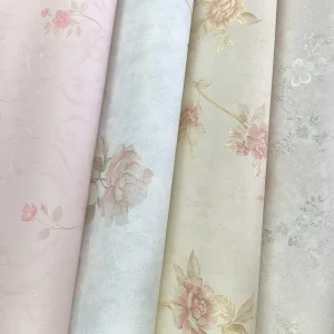 Modern European Style 3D Relief Anti static Wallpaper Floral Patterns for Bathroom Living Room Bedroom Hotel Wall Decoration
