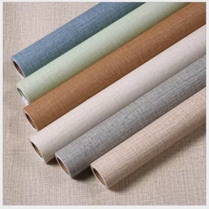 Modern Fabric Pattern PVC Waterproof Wallpaper Peel & Stick Wall Paper for Apartment Hotel