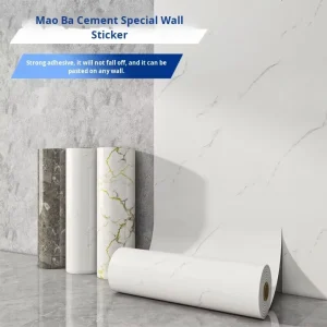 Modern Faux Marble Tile Roll Wallpaper Self Adhesive Waterproof Moisture Proof Bathroom Wall Cover Up Wall Sticker Decoration