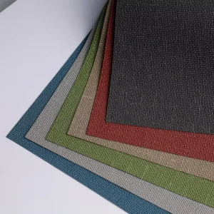 Modern Fireproof Waterproof Soundproof Wallpaper Embossed PVC Coated Woven Fabric Geometric Texture Easy for Home Office