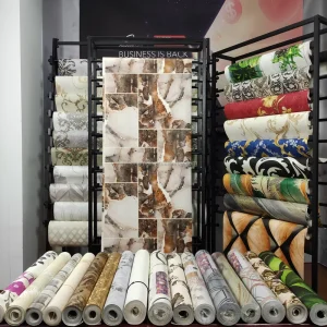 Modern Floral PVC Wallpaper Soundproof Waterproof Easy Installation 5 Year Warranty Household Entertainment
