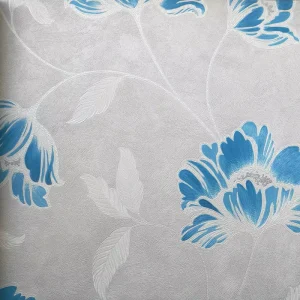 Modern Floral PVC Wallpaper with Embossed Design for Bedrooms