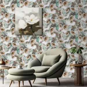 Modern Floral Wallpaper Embossed Waterproof Home Decor for Living Room Kitchen Entertainment Direct Supplier