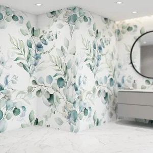 Modern Floral Wallpaper Watercolor Vinyl Self Adhesive Peel and Stick PVC Wall Sticker Waterproof for Home or Hotel Decor