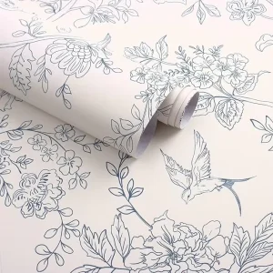 Modern Floral Wallpaper for Apartment Use Flower Look Hotel Style Waterproof Peel & Stick Wallpapers Simple Solid Color