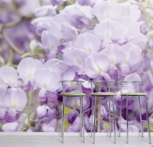 Modern Floral Wallpapers Purple Flowers Digital Printing Non Woven Moisture Proof for Bedroom Villa Girls’ Beautiful Wallpaper