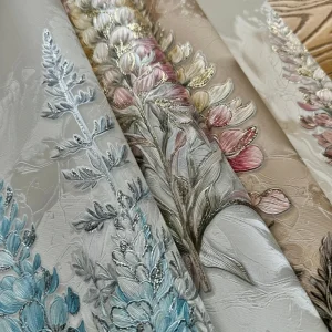 Modern Floral Waterproof Wallpaper Three dimensional Relief PVC Wallpaper for Bedroom Living Room Dining Hotel