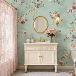 Modern Floral and Bird Wallpaper Wall Murals for Bedroom and Living Room Custom Size Moisture Proof