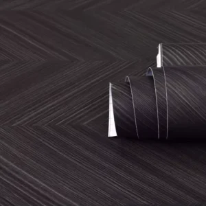 Modern Geometric Black Wood Grain Self Adhesive ECO-Friendly Fireproof Smoke-Proof PVC Waterproof Wallpaper 0.40m X Living Room