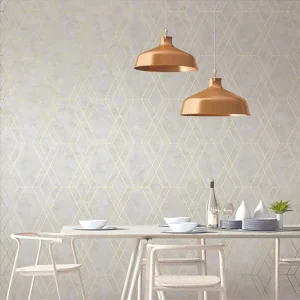 Modern Geometric Design Non Woven Moisture Resistant Wallpaper for Bedroom Living Room Villa Graphic Design Solution Available