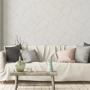 Modern Geometric Design PVC Wall Paper Waterproof and Moisture Proof Room Decorative Wallpaper for Shop