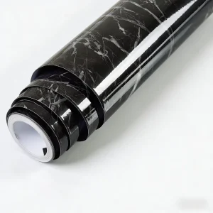 Modern Geometric Marble Wallpaper Self Adhesive PVC Roll Waterproof & UV Resistant for Household Use in Home Gym and Bathroom