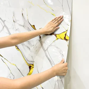 Modern Geometric Marble Wallpaper Self Adhesive with Advanced Peel and Stick Tech Waterproof for Home Hotel Apartment Gym