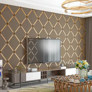 Modern Geometric Non Woven 3D Wallpaper Home Decor Paper Rolls