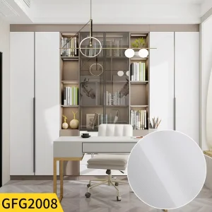 Modern Geometric PVC Wallpaper Matt White Waterproof Peel Stick Contact Paper for Furniture Decoration for Kitchen Cabinet Door