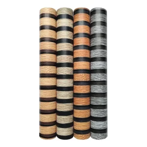Modern Geometric Smoke-Proof Anti-Slip Vinyl Wall Decor Self-Adhesive Wallpaper Wood Texture Easy Installation for Apartment