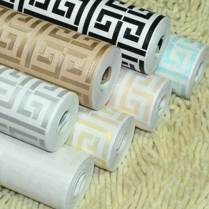 Modern Geometric Sound Absorbing Non Woven Wallpaper for Bedroom Living Room Home Decor Household Entertainment Use