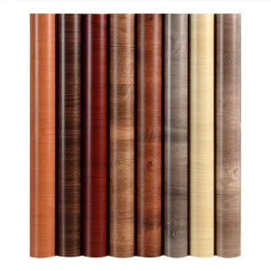 Modern Geometric Thickened Wood Grain PVC Self Adhesive Waterproof Wallpapers 10m Length