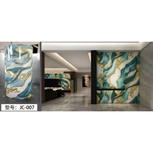 Modern Geometric Waterproof Kitchen & Hotel Use 3D Marble Tile Self Adhesive PVC Wall Sticker Peel and Stick Wall Tiles
