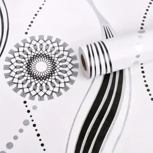 Modern Geometric Waterproof Mould-Proof PVC Self-adhesive Peel Stick Wall Decor for Bedroom Living Room Apartment Hotel Hall