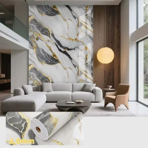 Modern Geometric Waterproof Self-Adhesive PVC Foam Wallpaper Panel 3D Adhesive Wall Tile Stickers