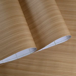 Modern Geometric Wood Grain Self adhesive Waterproof Fireproof PVC Wallpaper Rolls for Bathroom Kitchen Entertainment
