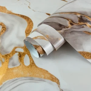 Modern Gilding Gold Marble Film PVC Wallpaper Self Adhesive Oil Waterproof Wall Decoration Peel and Stick Living Room Household