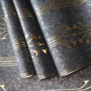 Modern Gold Foil 3D PVC Metallic Wallpaper Moisture Proof Mould Proof Geometric Bedroom Household Entertainment