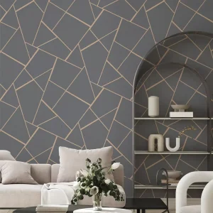 Modern Graphic Pattern PVC Wallpaper Wall Paper for Home and Rooms