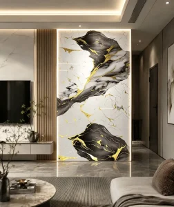 Modern Grey White Stone Texture 3D Embossed Wall Panel Self-Adhesive Waterproof Foam Sheet for Home Renovation