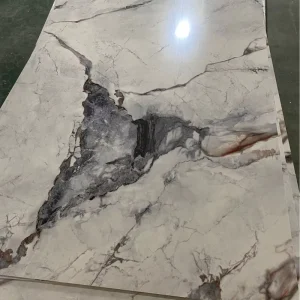 Modern High Light Fireproof Marble Pattern PVC Wall Waterproof Background for Household & Commerce Use 3D Wallpaper