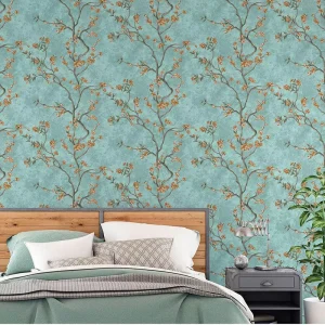 Modern Home Interior 3D Embossed Floral Waterproof PVC Wallpaper for Living Room Bedroom Walls Decor