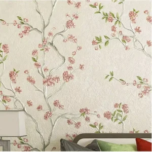 Modern Home Interior Wallpaper 3D Embossed Floral Waterproof PVC Floral Paper Contact for Living Room Bedroom Walls Decor
