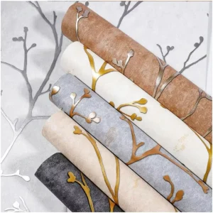 Modern Home Wallpaper Roll Living Room Bedroom Non Woven 3D Rustic Flower House Decoration Interior Peel and Stick Wall Papers